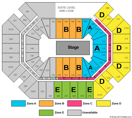 Thompson Boling Arena at Food City Center Walking With Dinosaurs Zone Seating Chart